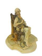 Chalkware figurine vtg England Naturecraft Peter Tomlins Merry Mender Sewing sew - £59.16 GBP