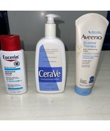Eucerin Intensive Repair Lotion, Cerave &amp; A demo Eczema Therapy Lot of 3... - £20.33 GBP