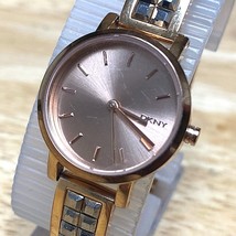 DKNY NY-2279 Lady 50m Rose Gold Tone Steel Round Analog Quartz Watch~New Battery - £12.25 GBP