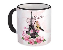 Goldfinch Bird Paris : Gift Mug Eiffel Tower Vintage Flowers Classic Grandma Mot - £12.57 GBP