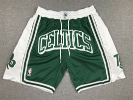 Boston Celtics Basketball Shorts Vintage with Pockets Stitched S-3XL Green - £40.01 GBP