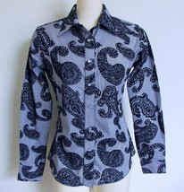 NEW Brooks &amp; Dunn by Panhandle Slim Western Shirt M Pearl Snaps Paisley Blk Wht - £31.89 GBP
