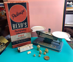 Old Vtg Pelouze Rexo-s Photographic Laboratory Scale USA With Box And Weights - $39.95