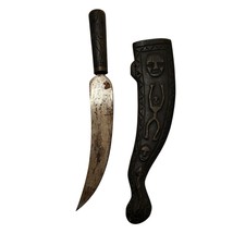 Taiwan Paiwan Knife Or Sword With Figural Relief Carvings On Scabbard Old - $213.75