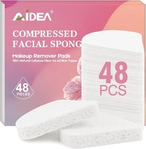 48Count Compressed Facial Sponges White, AIDEA Reusable Makeup Remover P... - $13.44