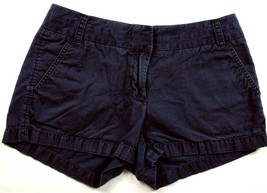 J Crew Women&#39;s Broken In Chino Shorts Size 4 Solid Blue 4 Pockets - $19.80