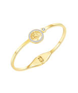 Cubic Zirconia &amp; 18K Gold-Plated Halo Life-Tree Hinge Bangle - $16.99