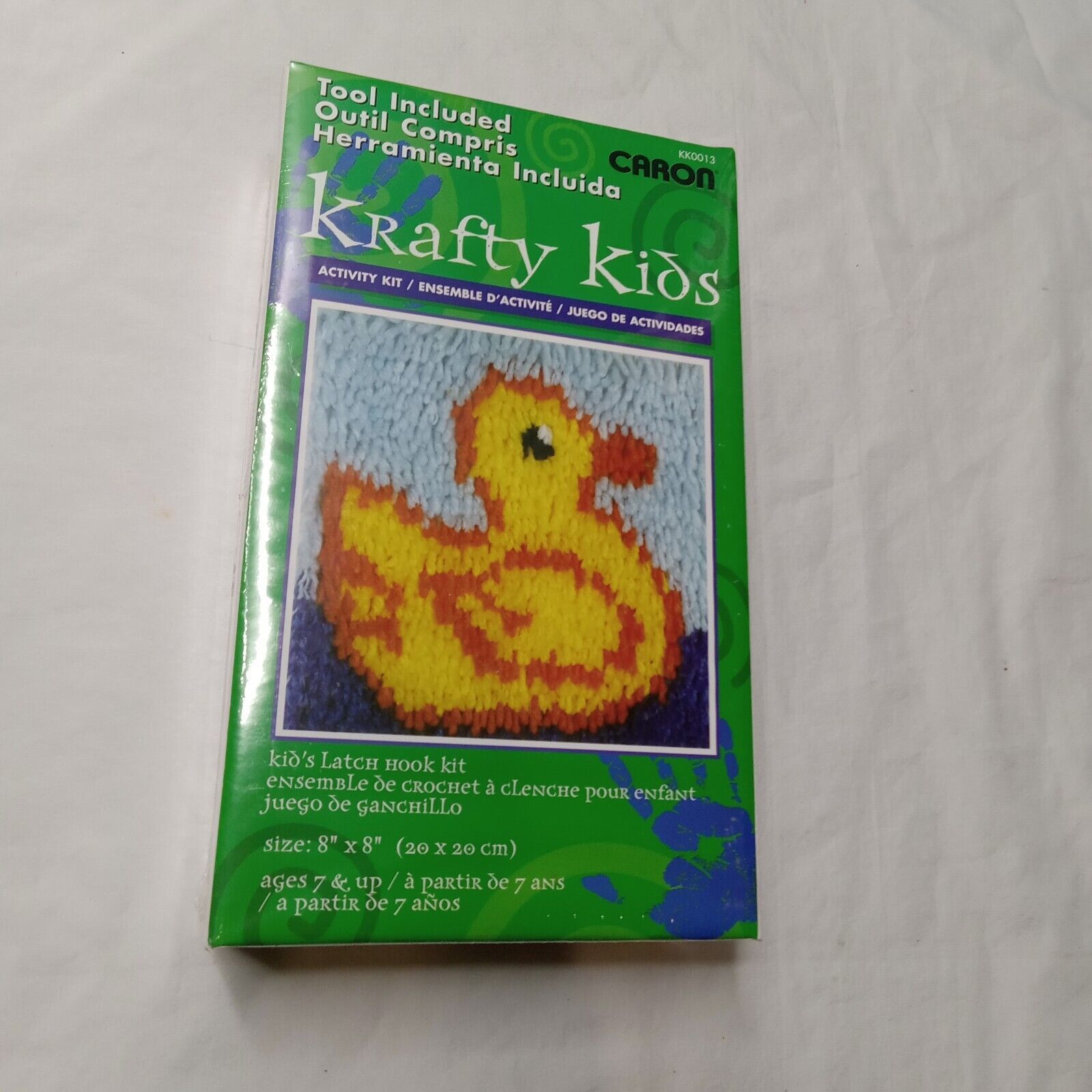 New Caron Krafty Kids Latch Hook Kit Duck #KK0013 SEALED Tool Included - $10.88