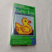 New Caron Krafty Kids Latch Hook Kit Duck #KK0013 SEALED Tool Included - $10.88