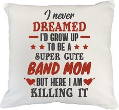 Make Your Mark Design Funny Super Cute Band Mom White Pillow Cover &amp; Mer... - £19.77 GBP+