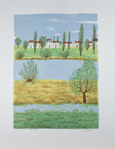 &quot;Red Roof&quot; by Lorant Signed Epreuve d&#39;Arist Lithograph on Paper 20&quot; x 25.5&quot; - $133.32