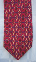 Burberrys Satin Silk Tie Nautical Rope Compass Symbol ITALY 90s Vintage Burberry - $33.24