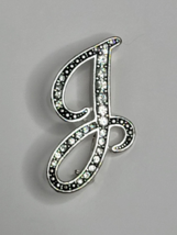 Letter G Brooch Pin Small Silver Tone Clear Rhinestone Initial Monogram ... - £7.82 GBP