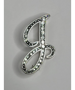 Letter G Brooch Pin Small Silver Tone Clear Rhinestone Initial Monogram ... - £7.96 GBP