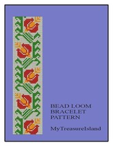 Bead Loom Vintage Floral Border 6 Multi-Color Bracelet Pattern PDF BP_104 - £2.39 GBP