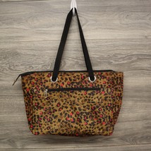 Brown Red Leopard Cheetah Animal Print Shoulder Purse Medium Tote Zip Cl... - £19.82 GBP