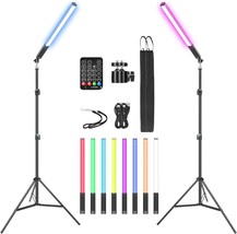 2 Pack Rgb Led Video Light Wand Stick, Luxceo Photography Studio, 6000K. - £132.57 GBP