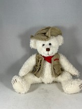 White Fisherman Fishing Teddy Bear with Alaska Vest, Articulated Limbs 9&quot; - £8.96 GBP