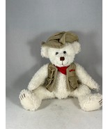 White Fisherman Fishing Teddy Bear with Alaska Vest, Articulated Limbs 9&quot; - £8.91 GBP