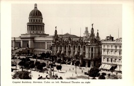 1920&#39;s/30&#39;s Rppc POSTCARD-CAPITOL Bldg. Havana Cuba / National THEATRE-BK39 - £5.47 GBP