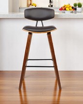 26&quot; Brown Solid Wood Low Back Counter Height Bar Chair - $384.89 CAD