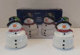 Giftco Ceramic Snowmen Salt And Pepper Shakers Complete With Plugs - £10.07 GBP