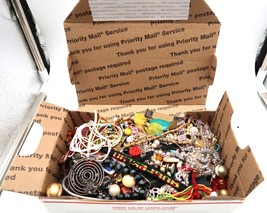 Craft Repair Costume Junk Jewelry Lot USPS Small Flat Rate Box JL6102420 - £7.90 GBP