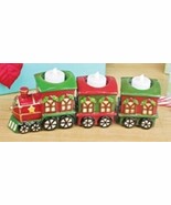 Porcelain Christmas Train Tealight Holders Holiday Shelf Decor - $10.88