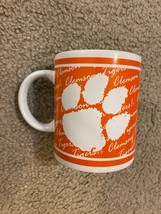 Clemson University Mug 11oz Orange White Tiger Paw Ceramic Mug Ware - £8.30 GBP