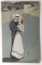Vintage Postcard Couple Holding Hands Kissing Postcard Unposted E.F.A Series 551 - £9.41 GBP