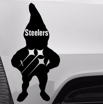 Pittsburgh Steelers Gnome 10&quot; x 20&quot; Vinyl Car Truck DECAL  Window STICKER Black - £11.92 GBP