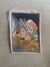 Hand embroidered gobelin needlepoint, handmade vintage tapestry, finishe... - $30.00