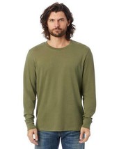 Alternative Apparel Outsider Cotton Long Sleeve Tee Shirt in Army Green-... - £16.84 GBP