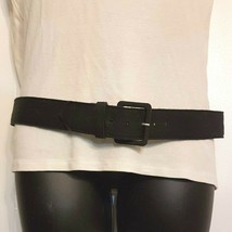 HY TEX Fashion Belt size 12 Brushed Black Fabric 1 1/2&quot; wide VTG W Germany - $11.88