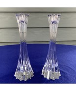 Miller Rogasta pair of Radiance lead crystal candle stick holders 9&quot; Vtg... - $39.59