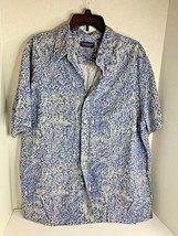 Roundtree &amp; Yorke Mens Sz XL Button Up Shirt Blue Tan  - £6.97 GBP