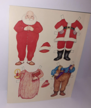 Santa Claus Paper Doll Large 6x8 Postcard 1983 Merrimack Embossed Unposted Xmas - £4.74 GBP