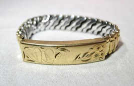 Vintage Signed Fosters Gold Filled Expansion Bracelet K1084 - £42.64 GBP