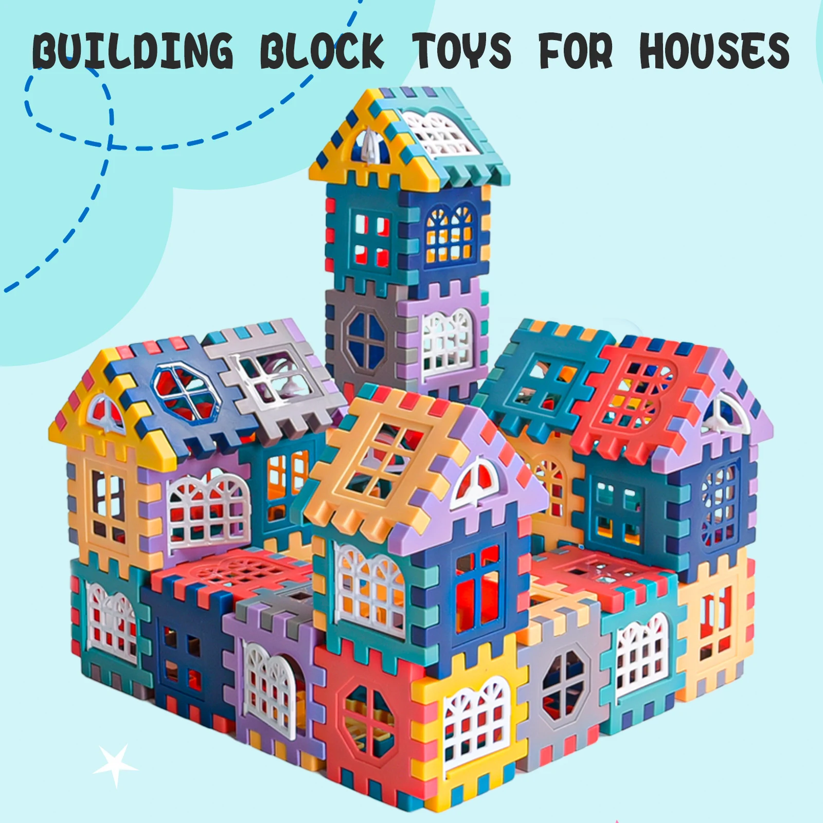 Large scale house building block simulation window design, kindergarten construc - £19.30 GBP