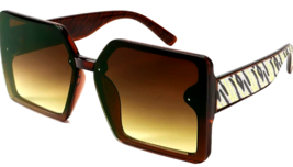 Oversized Square Bling Designer Sunglasses for Women UV Protection Brown Lenses image 2
