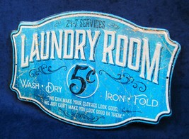 Laundry Room -*US MADE*- Die-Cut Embossed Metal Sign - Utility Room Wall Décor - £11.67 GBP