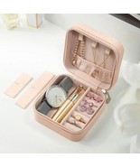 Pink Mini Jewelry Storage Box Portable travel Organizer Leather Earring ... - £8.54 GBP