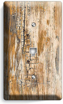 Rustic Beachwood Aged Worn Out Crack Wood Phone Telephone Cover Plate Room Decor - $12.08