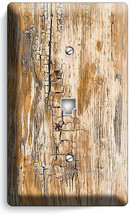 RUSTIC BEACHWOOD AGED WORN OUT CRACK WOOD PHONE TELEPHONE COVER PLATE RO... - £9.65 GBP