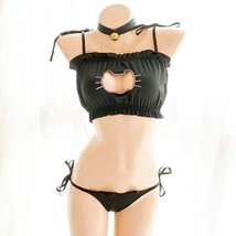 Cute Cat Cosplay Full Lingerie Set | Bra Panty Choker Headband - £31.17 GBP