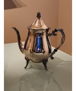 LEONARD SILVER CO PLATED COFFEE TEA CARAFE FOOTED POT HINGED LID-VINTAGE - $35.71 CAD
