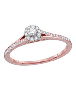 10k Rose Gold Round Diamond Solitaire Bridal Wedding Engagement Ring 1/5... - £175.05 GBP