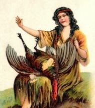 Vintage Postcard 1913 M. Knopf Woman Turkey Thanksgiving Divided Postmarked - £15.68 GBP