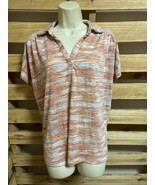 Bobeau Short Sleeve Striped Collared Top Shirt Blouse Woman&#39;s Size Large KG - $13.57 CAD