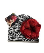 Jamie Rae Baby Girl Beenie Hat White, Black and White  Red Flower up to ... - $153.81 MXN